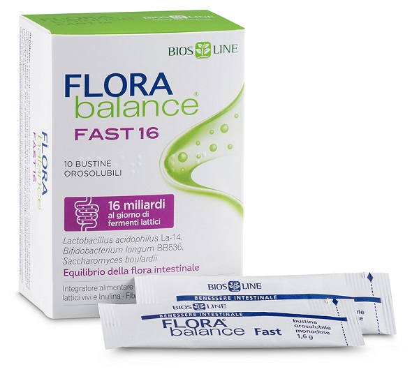 BIOSLINE FLORABALANCE FAST 10 BUSTINE OROSOLUBILI - Farmadillo