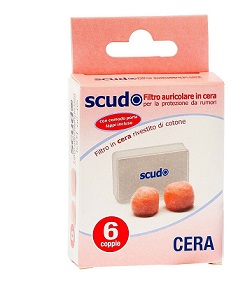 TAPPO AURICOLARE EARPLUG SCUDO IN CERA 6 COPPIE 12 PEZZI ARTICOLO 7EN081 - Farmadillo