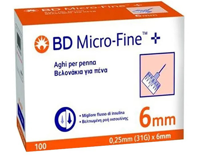 AGO PER PENNA DA INSULINA BD MICROFINE GAUGE 31 6MM 100 PEZZI - Farmadillo