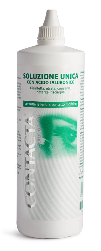 SOLUZIONE UNICA CON ACIDO IALURONICO PER LENTI A CONTATTO CONTACTA SOLUTION 360 ML - Farmadillo