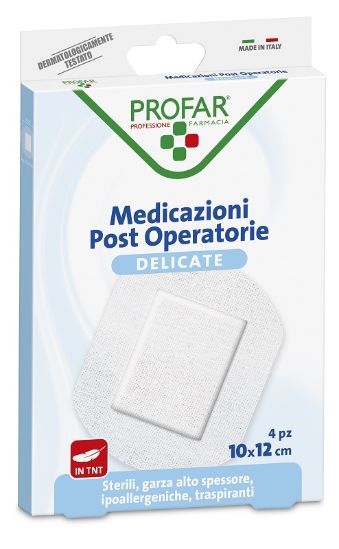 MEDICAZIONE POST OPERATORIA STERILE GARZA ANTIADERENTE 10X12 CM 4 PEZZI PROFAR - Farmadillo