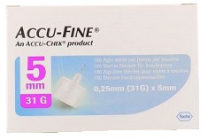 AGO PER PENNA DA INSULINA ACCU-FINE PEN NEEDLE ACCU-CHEK GAUGE 31 X 5MM 100 PEZZI - Farmadillo