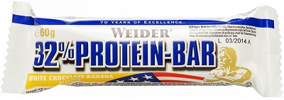 WEIDER 32% PROTEIN BARRETTA BANANA/CIOCCOLATO BIANCO 60 G - Farmadillo
