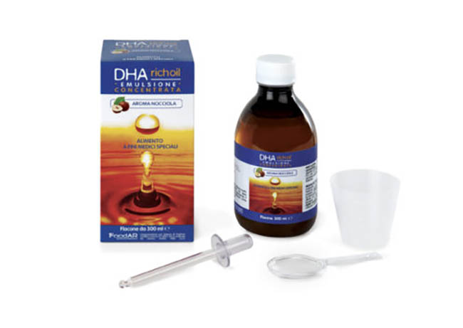 DHA RICHOIL SCIROPPO AL 25% DI DHA DI ORIGINE ALGALE GUSTO MANDORLA 30 ML - Farmadillo