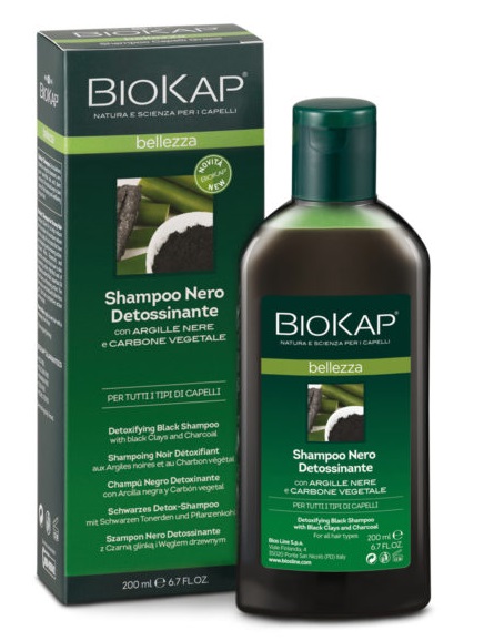 BIOKAP BELLEZZA SHAMPOO NERO DETOSSINANTE 200 ML BIOSLINE - Farmadillo