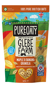 GLEBE FARM GRANOLA AVENA CON SCIROPPO D'ACERO E BANANA 325 G - Farmadillo