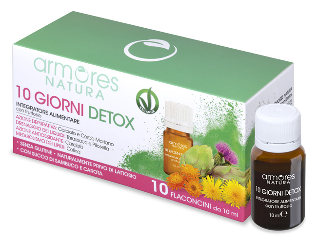 ARMORES NATURA 10 GIORNI DETOX 10 FLACONCINI DA 10 ML - Farmadillo