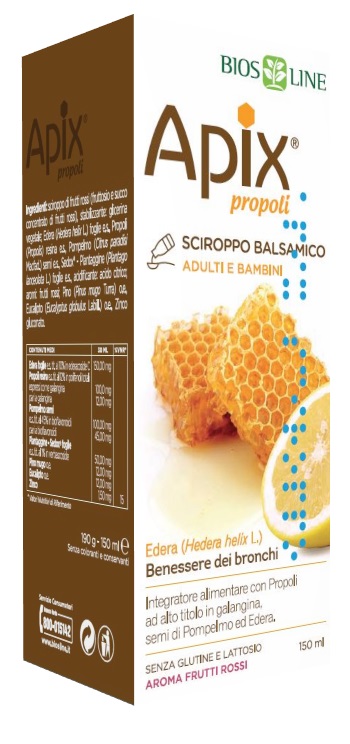 APIX PROPOLI SCIROPPO BALSAMICO SENZA CONSERVANTI 150 ML BIOSLINE - Farmadillo