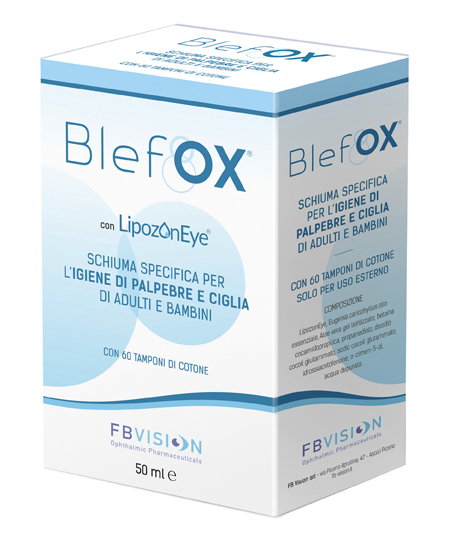 BLEFOX SCHIUMA SPECIFICA PER IGIENE PALPEBRE E CIGLIA 50 ML CON EROGATORE + 60 DISCHETTI - Farmadillo
