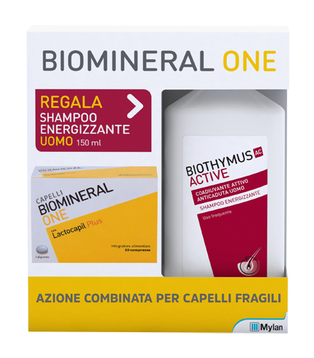 BIOMINERAL ONE LACTOCAPIL 30 COMPRESSE + BIOTHYMUS SHAMPOO UOMO ENERGIZZANTE 150 ML - Farmadillo