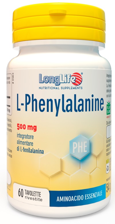 LONGLIFE L-PHENYLALANINE 500 MG 60 TAVOLETTE RIVESTITE DA 900 MG - Farmadillo