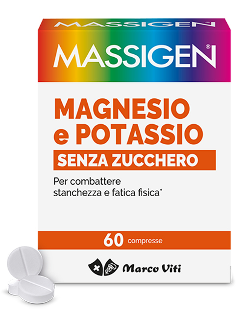 MASSIGEN MAGNESIO POTASSIO SENZA ZUCCHERI 60 COMPRESSE - Farmadillo