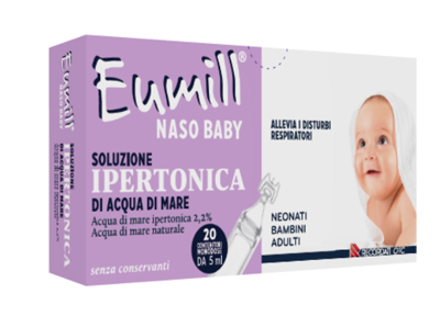 EUMILL NASO BABY SOLUZIONE IPERTONICA 20 CONTENITORI MONODOSE 5 ML - Farmadillo