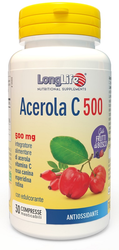 LONGLIFE ACEROLA C500 FRUTTI DI BOSCO 30 COMPRESSE MASTICABILI - Farmadillo