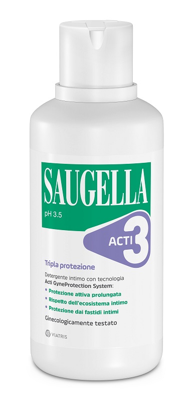 SAUGELLA ACTI3 TRIPLA PROTEZIONE DETERGENTE INTIMO 500 ML - Farmadillo
