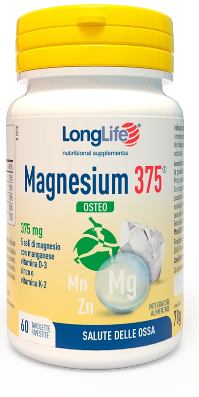 LONGLIFE MAGNESIUM 375 OSTEO 60 TAVOLETTE - Farmadillo
