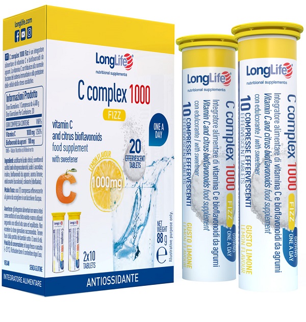 LONGLIFE C COMPLEX 1000 FIZZ 20 COMPRESSE EFFERVESCENTI - Farmadillo