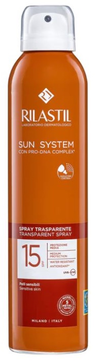 RILASTIL SUN SYSTEM TRANSPARENT SPRAY SPF15 200 ML - Farmadillo