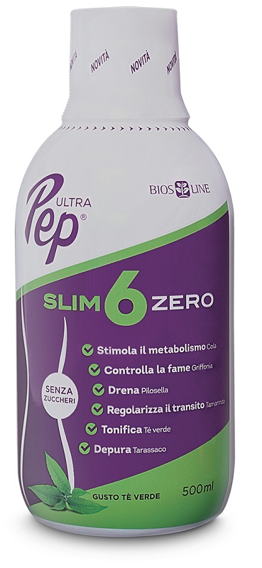 ULTRA PEP SLIM 6 ZERO TE' VERDE 500 ML BIOSLINE - Farmadillo