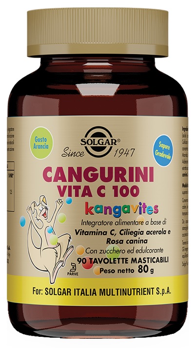 CANGURINI VITA C 100 90 TAVOLETTE MASTICABILI - Farmadillo