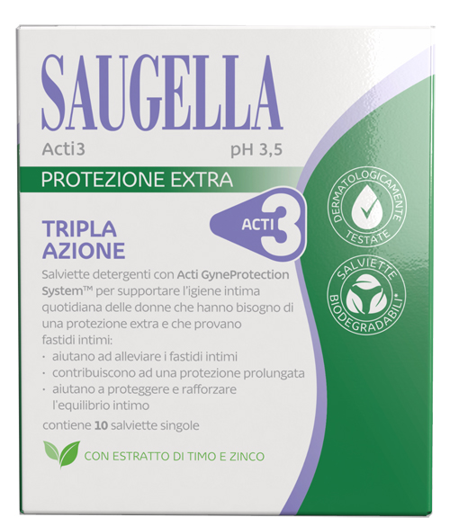 SAUGELLA ACTI3 SALVIETTINE 10 PEZZI - Farmadillo