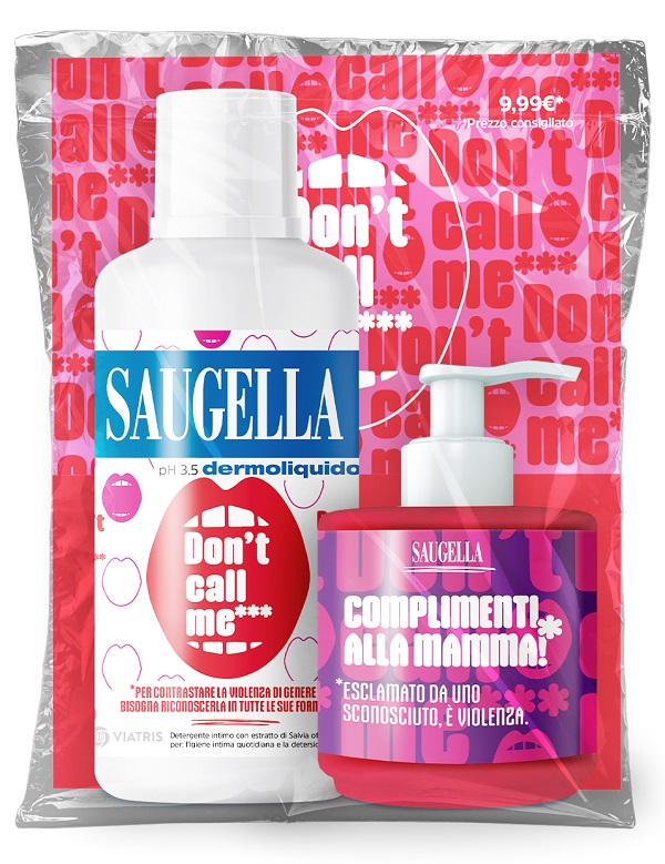 SAUGELLA BUNDLE DERMOLIQUIDO DON'T CALL ME 1 SAUGELLA DERMOLIQUIDO 500 ML CON ETICHETTA EDIZIONE LIMITATA + 1 MINISIZE SAMPLE CON PUMP 150 ML - Farmadillo