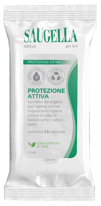 SAUGELLA ATTIVA SALVIETTINE 15 PEZZI - Farmadillo