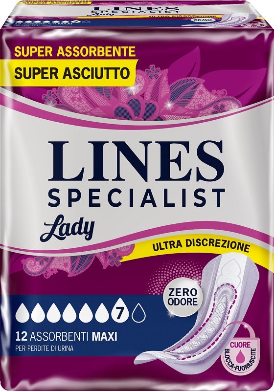 ASSORBENTI PER INCONTINENZA LINES SPECIALIST LADY 12 PEZZI - Farmadillo