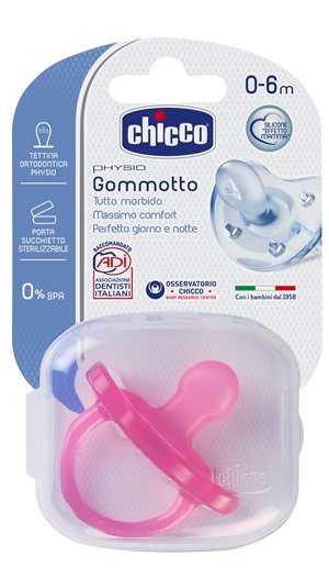 CHICCO GOMMOTTO IN SILICONE GIRL 0-6 MESI 1 PEZZO - Farmadillo