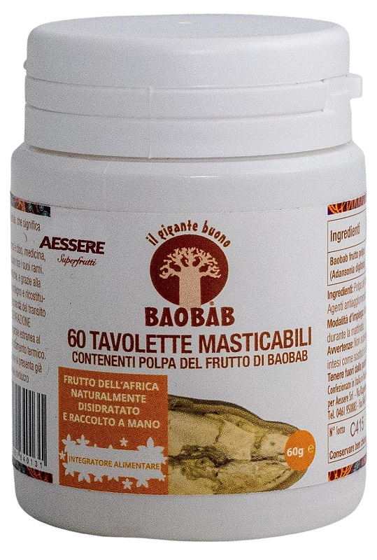 BAOBAB AESSERE 60 TAVOLETTE MASTICABILI - Farmadillo