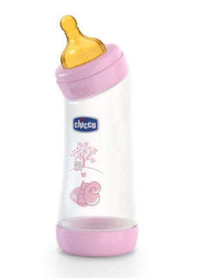 CHICCO BIBERON WELL BEING ANGOLATO IN POLIPROPILENE GIRL DA 250 ML NORMAL LATTICE - Farmadillo