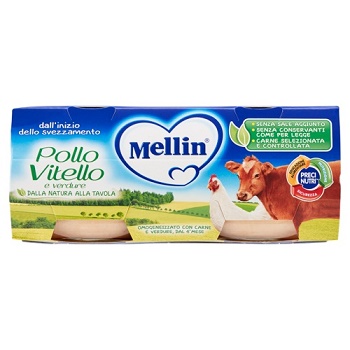 MELLIN OMOGENEIZZATO POLLO VITELLO CON VERDURE 2 X 80 G - Farmadillo