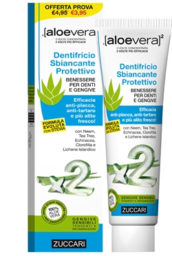 ALOEVERA2 DENTIFRICIO SBIANCANTE PROTETTIVO CON STEVIA 100 ML - Farmadillo