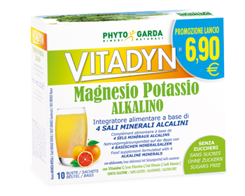 VITADYN MAGNESIO POTASSIO ALKALINO SENZA ZUCCHERO 10 BUSTINE - Farmadillo