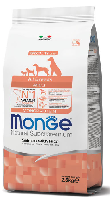 MONGE ALL BREEDS ADULT SALMONE & RISO 2500 G - Farmadillo