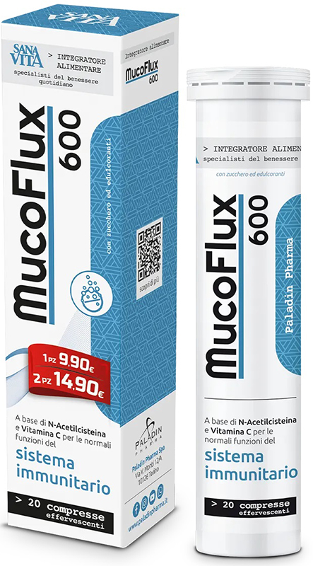SANAVITA MUCOFLUX 600 20 CAPSULE EFFERVESCENTI - Farmadillo