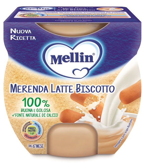 MELLIN MERENDA LATTE BISCOTTO 2 X 100 G - Farmadillo