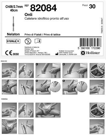 CATETERE IDROFILICO INTERMITTENTE ONLI PRONTO ALL USO 40 CM CH 8 30 PEZZI - Farmadillo