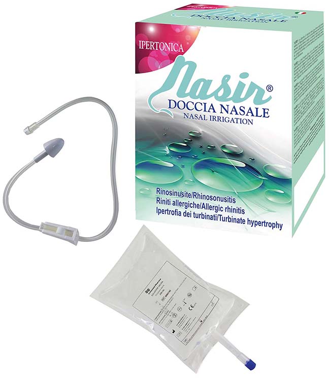 NASIR DOCCIA NASALE 2 SACCHE 250 ML ISOTONICA + 1 DEFLUSSORE - Farmadillo