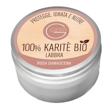 GESTI 100% KARITE' BIO 10 ML ROSA DAMASCENA LABBRA - Farmadillo