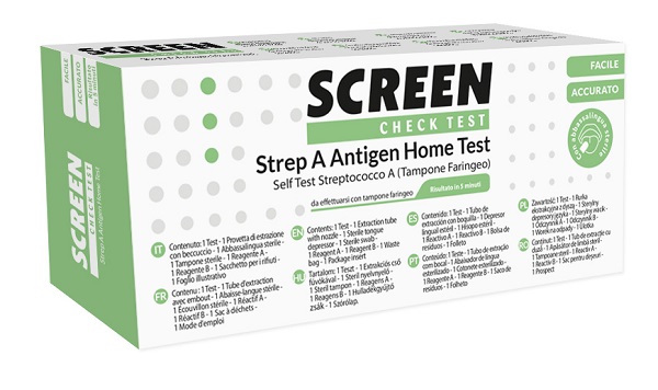 STREP A ANTIGEN HOME TEST DETERMINAZIONE QUALITATIVA ANTIGENI STREPTOCOCCO A DA TAMPONE FARINGEO 2 PEZZI - Farmadillo