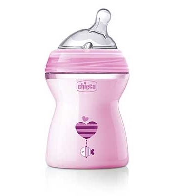 CHICCO BIBERON NATFEEL 2M+ GIRL 250 ML - Farmadillo