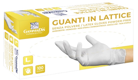 GUANTI LATTICE CON POLVERE MEDIUM 100 PEZZI GAMMADIS - Farmadillo