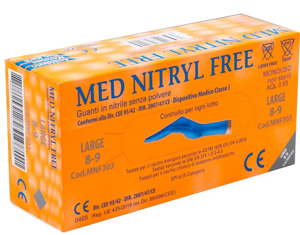 GUANTI NITRILE SENZA POLVERE LARGE 100 PEZZI GAMMADIS - Farmadillo