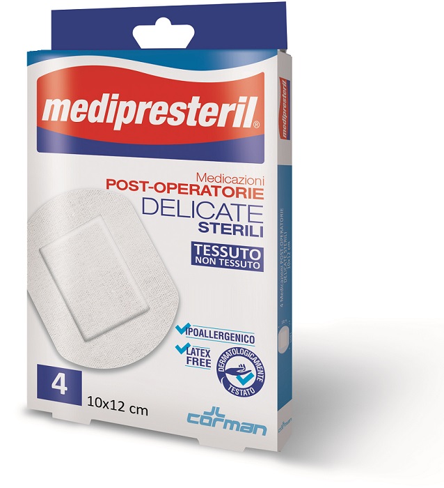 MEDICAZIONE POST OPERATORIA MEDIPRESTERIL DELICATA TNT 10X12CM 5 PEZZI - Farmadillo