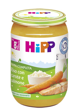 HIPP PAPPA PRONTA RISO CAROTE SALMONE 220 G - Farmadillo