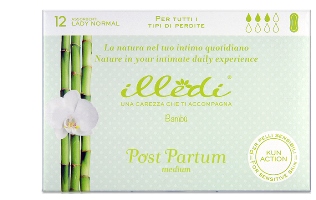 ILLEDI ASSORBENTI LADY NORMAL SENZA ALI POST PARTO TAGLIA MEDIUM 12 PEZZI - Farmadillo