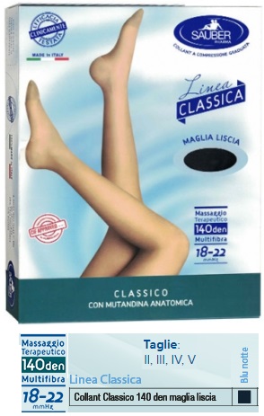 SAUBER CLASSICO COLLANT 140 DENARI MAGLIA LISCIA BLU NOTTE 3 - Farmadillo