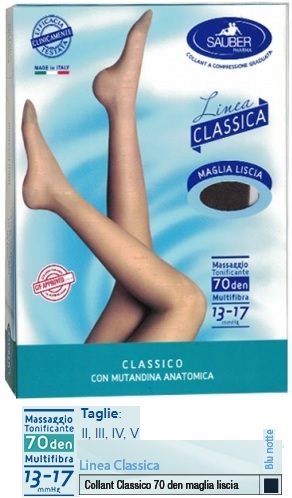 SAUBER CLASSICO COLLANT 70 DENARI MAGLIA LISCIA BLU NOTTE 4 - Farmadillo