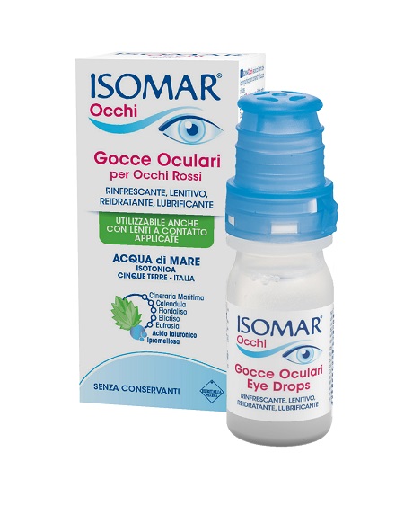 ISOMAR OCCHI GOCCE OCULARI ALL'ACIDO IALURONICO 0,20% 10 ML SENZA CONSERVANTI - Farmadillo